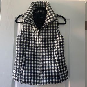 Talbots Gingham Print Puffer vest